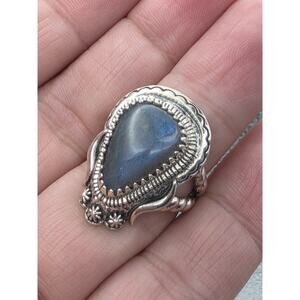 UTC 925 Sterling Silver LABRADORITE Ring Size 9